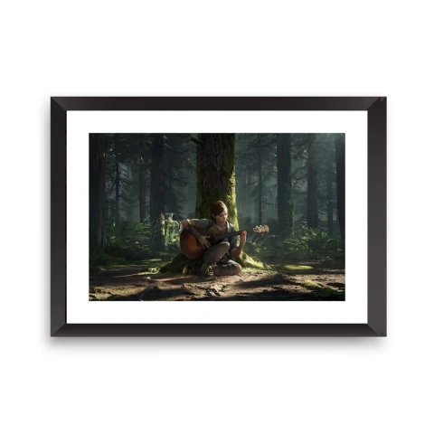 تابلوی هنری الی با گیتار در جنگل - The Last of Us
